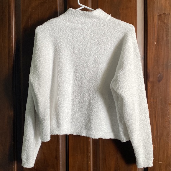fuzzy white quarter zip top - Picture 4 of 4
